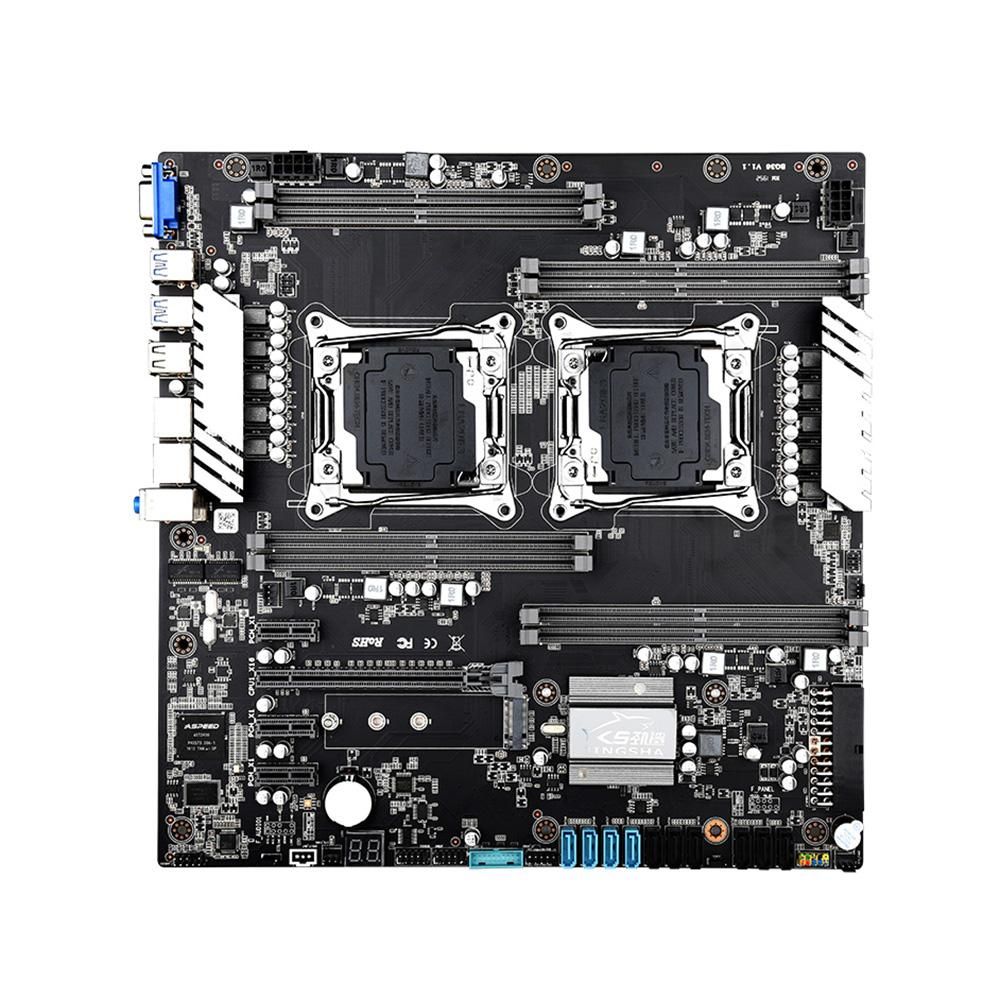 Jingsha X99 Dual Gaming Motherboard Mainboard with 8 DDR4 Memory Slots 10 SATA3.0 Ports Support Intel LGA2011 V3/V4 Series CPU