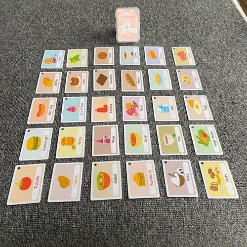 Kids Montessori Early Learning Flash Cards Cognition - Food