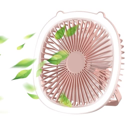 Table Fan With Light/ Desktop Fan - Pink