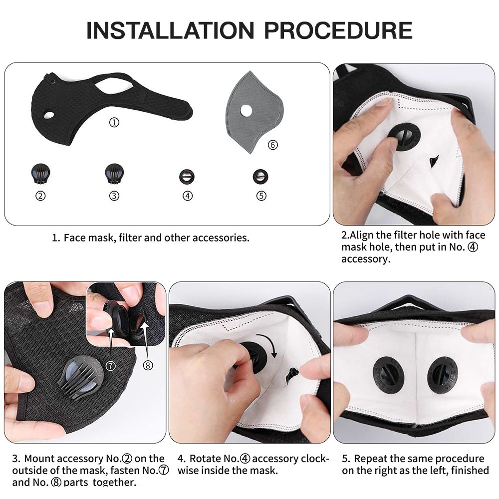 1 PCS 5-Ply Disposable Active Carbon Replacement Part Dust