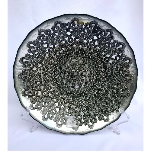 Bebe Paris Handmade Decorative Glass Bowl - Silver