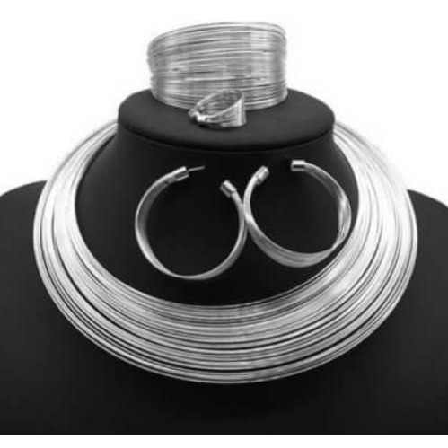 Silver Wired Jewellery Set For Women/ladies