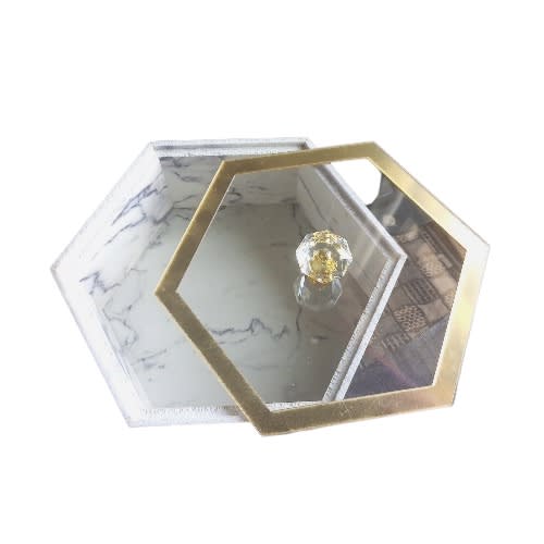 Hexagonal Marble Design Storage Box