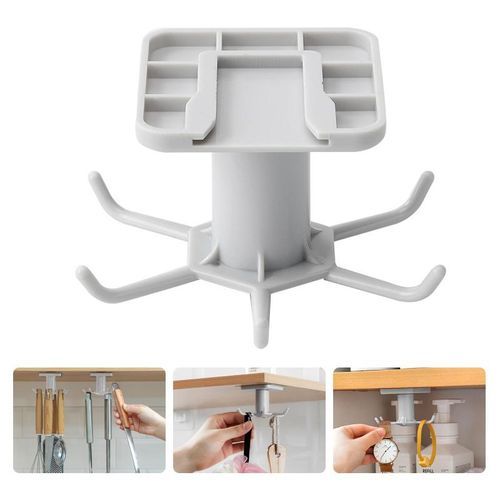Under Cabinet Utensil Holder 6-Claw Hook Hanging Organizer