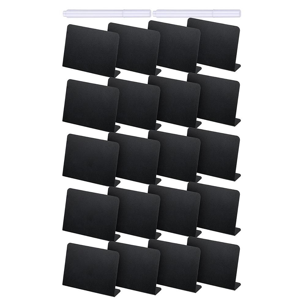 20Pcs 4 x 3 Inches Mini Chalkboard Table Tent Sign