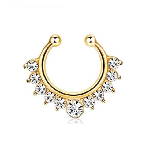 10mm Non Piercing Septum Rings - Gold