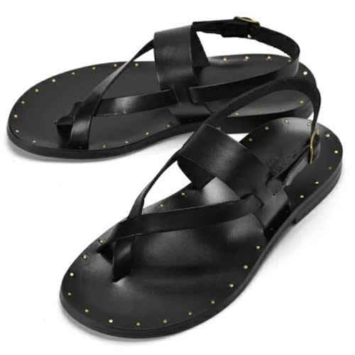 Leather Male Sandals - Black