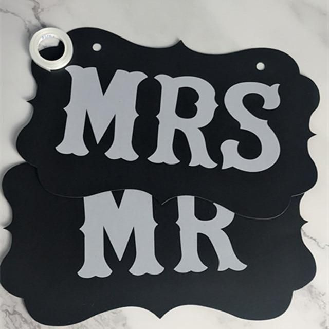 1set 17X27CM Hot MR MRS Photo Booth Props Wedding Decorations Just Married Photobooth Photo Props Wedding Party Favors Supplies