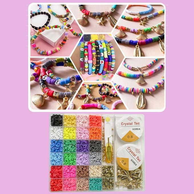 Polymer Clay Beads Jewelry Making Kit Earrings Arts Disc Beads 4800Pcs