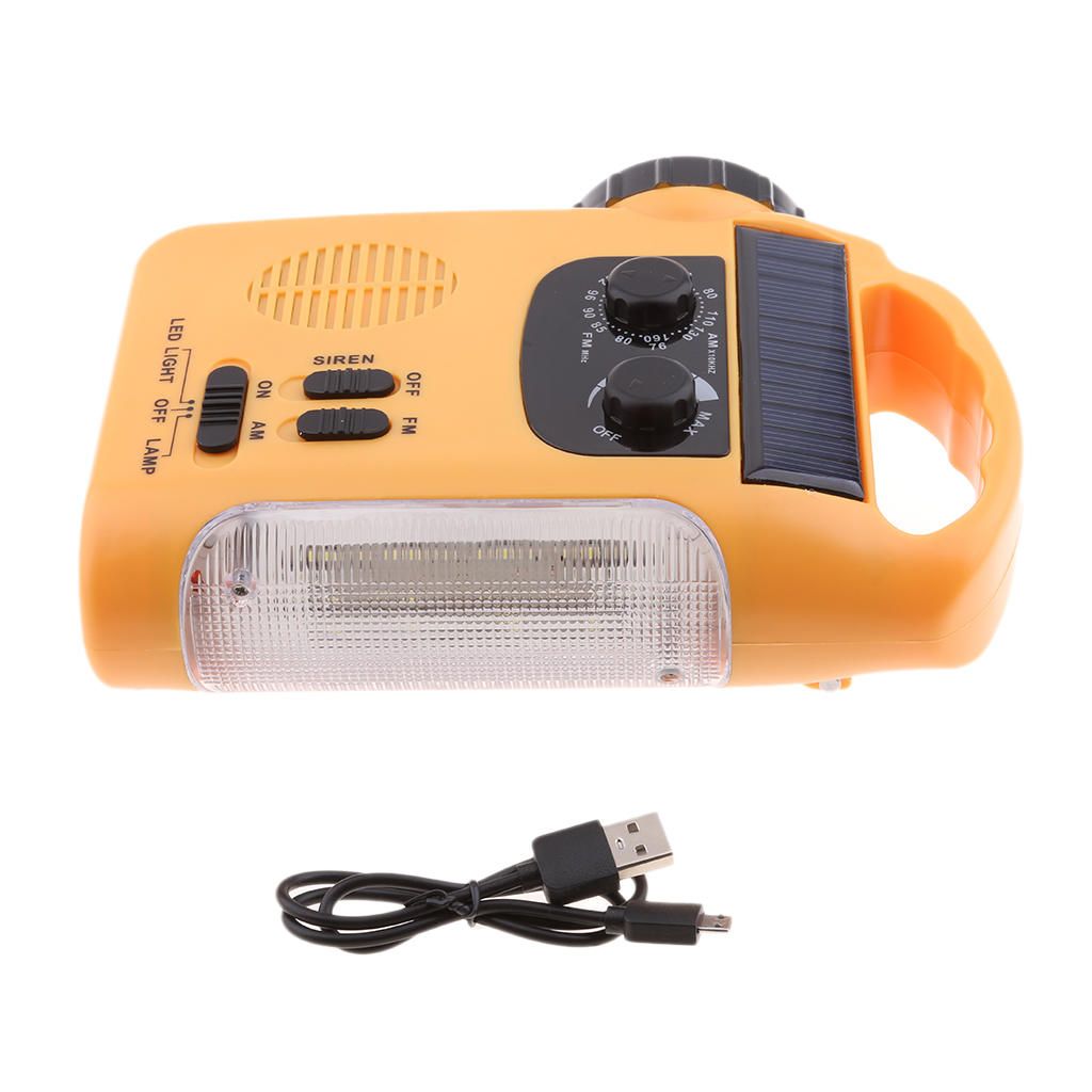 Emergency Dynamo Solar Hand Crank Self Powered AM/FM Radio Flashlight