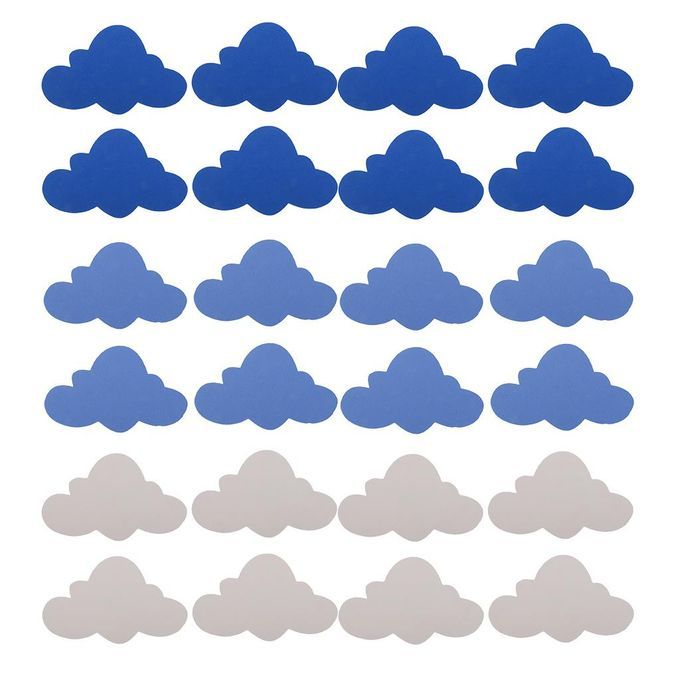24 Pcs Kids Wall Stickers Clouds Foam Stickers For Nursery Living Room