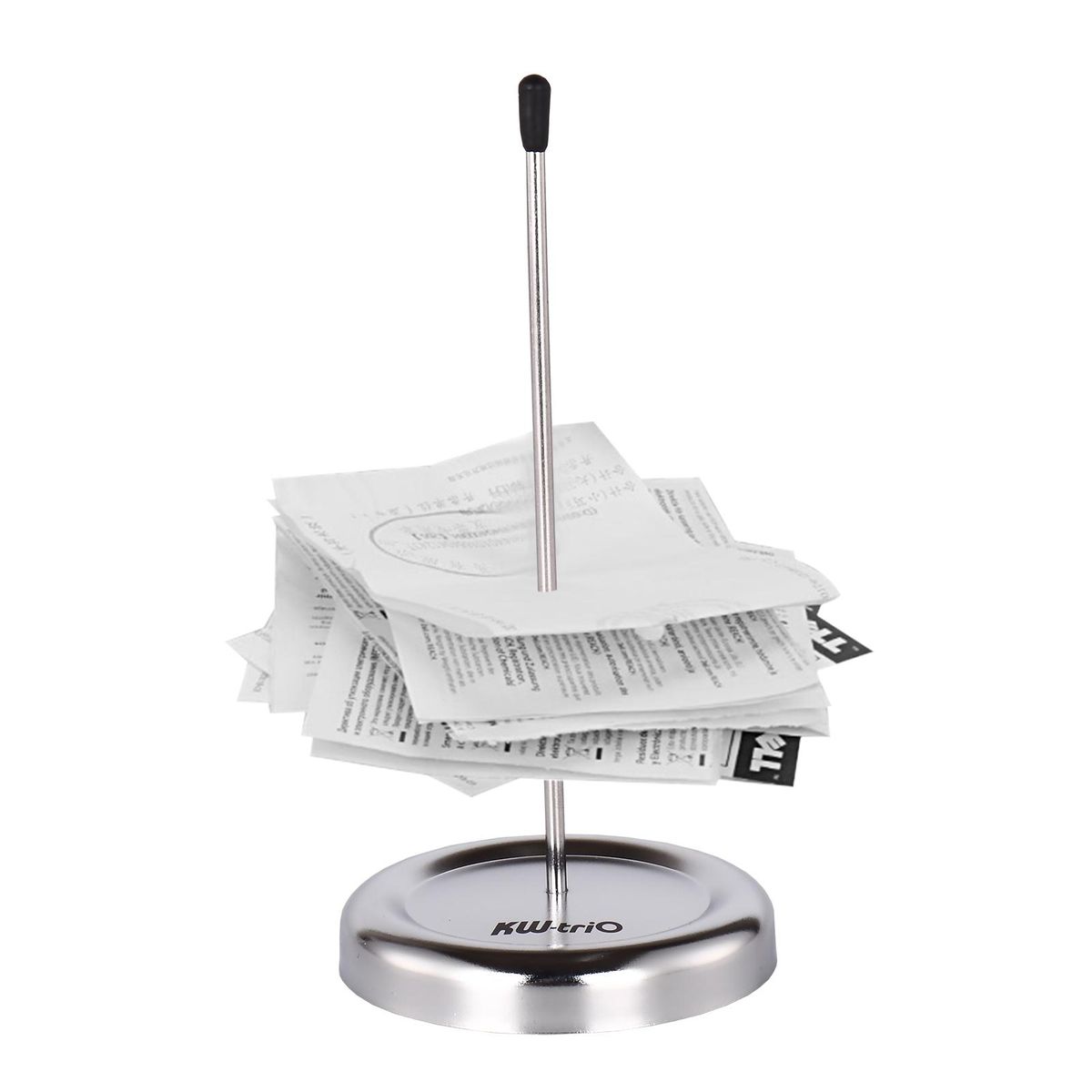 KW-trio All Metal Straight Rod Desk Receipt Holder Spike Stick Bill Notes Paper Memo Fork Check Spindle Restaurant Ticket Holder with Protective Cover