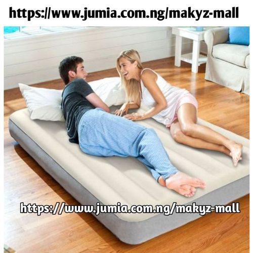 Inflatable 2-3 Person Classic Downy Airbed With Pump -Cream Color