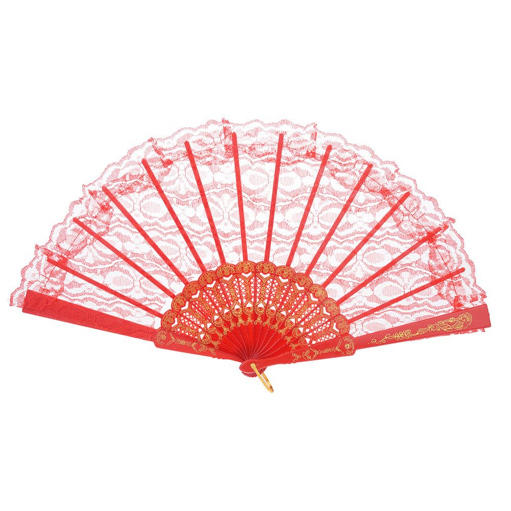 Fan Fan Style Dance Lace Held Folding Wedding Color Hand C522 1PC Folding Held Hand Party Chinese New Solid Decor