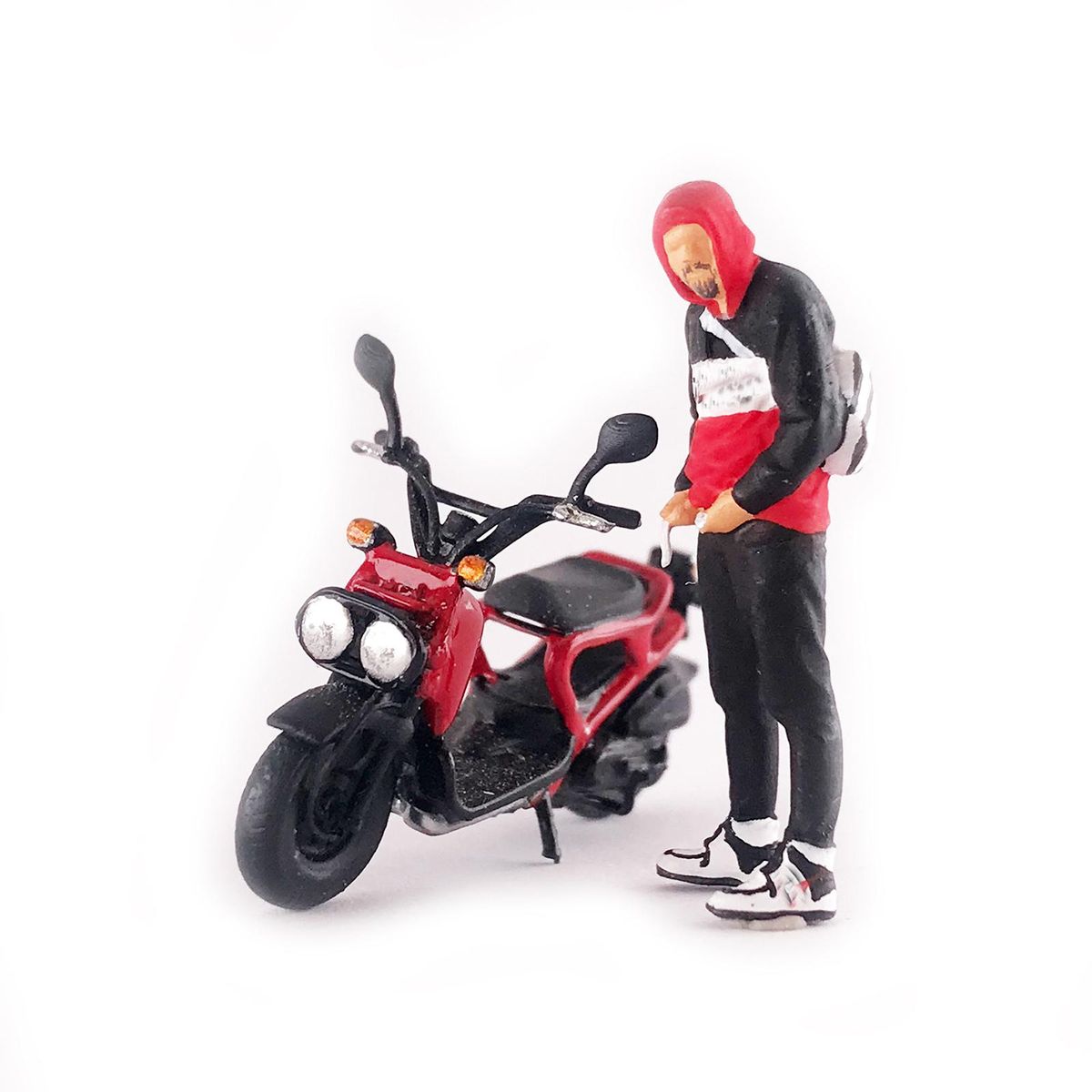 Miniature Motorcycle Model 1:64 Decoration Model For Micro Scene Red