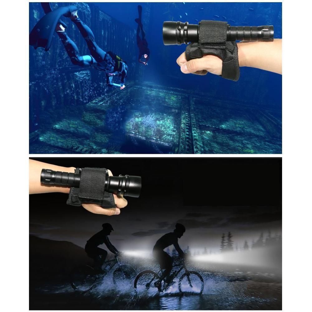 Outdoor Underwater Scubas Diving Led Torch Flashlight Hands