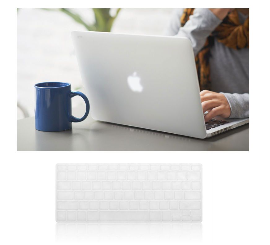 Frosted Clear Rubberized Hard Case Cover Skin Set Keyboard