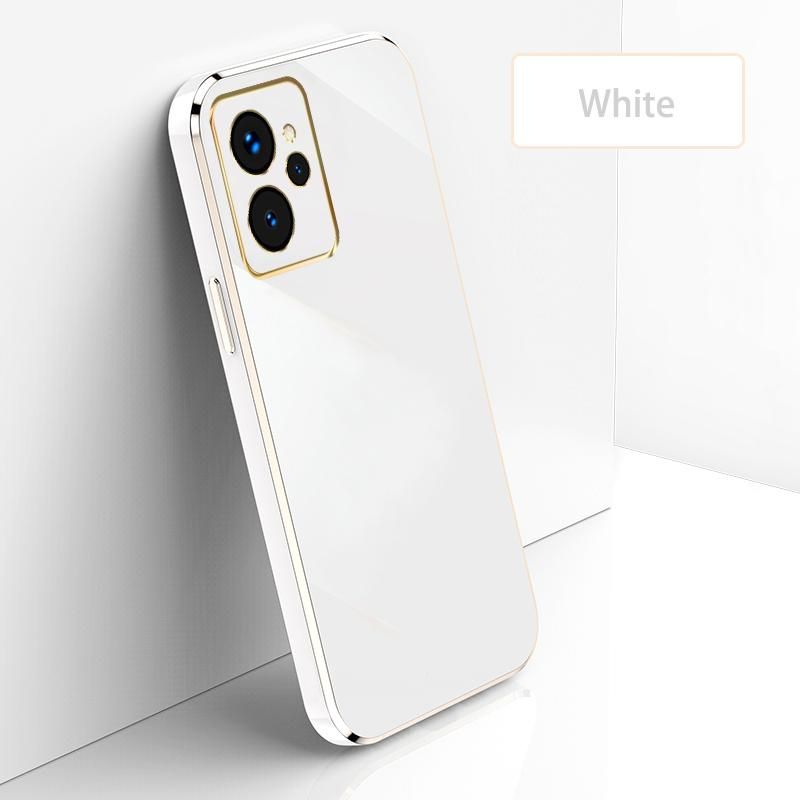 Ultra Thin Plating Phone Case for Realme 10 Lens Protection soft Phone Back Cover-White