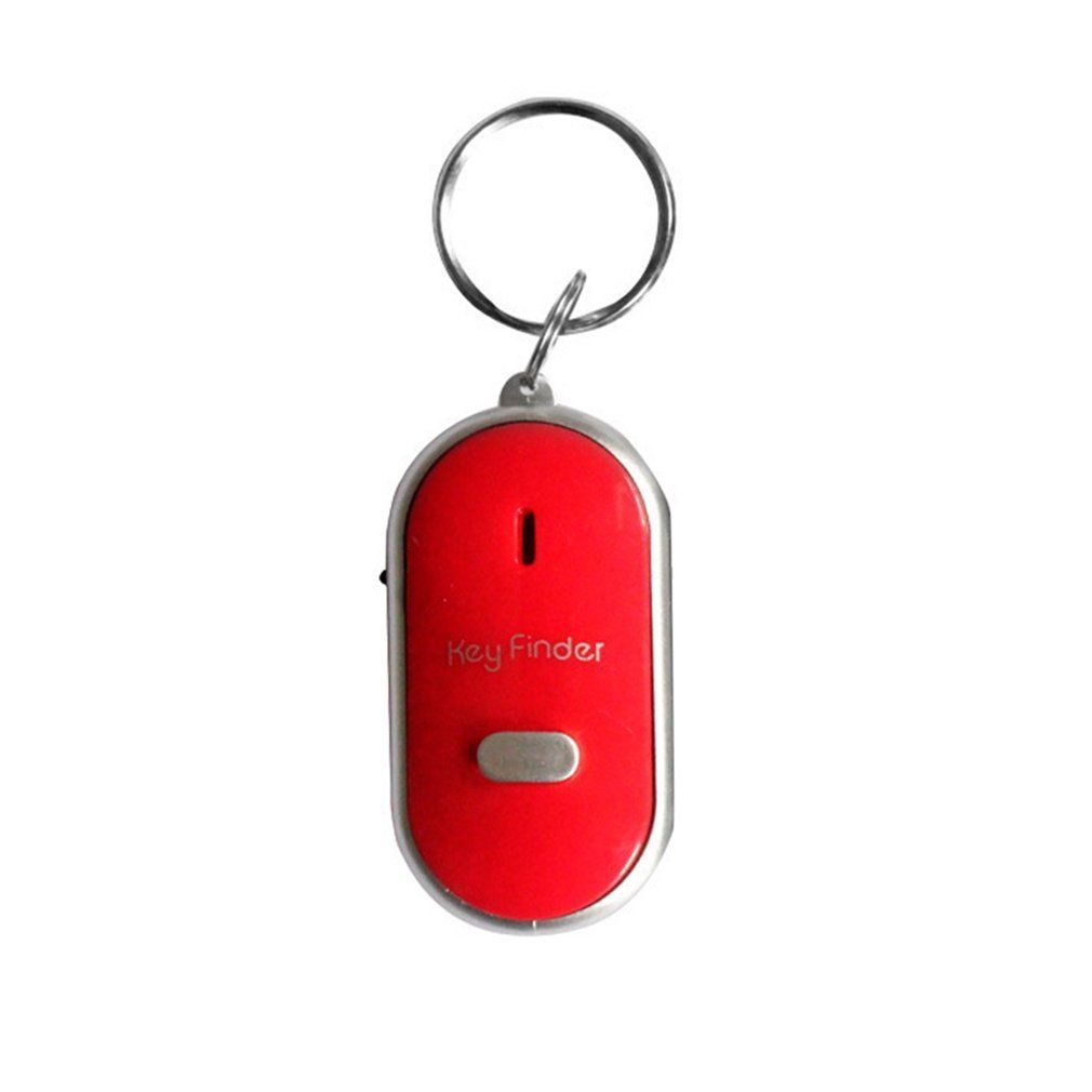 DM LED Whistle Key Finder Flashing Sound Alarm Anti-Lost Keyfinder Locator  Red