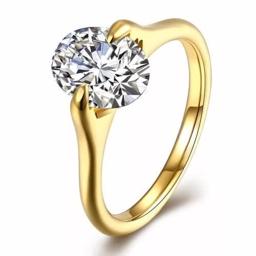 Titanium Engagement Ring - Gold