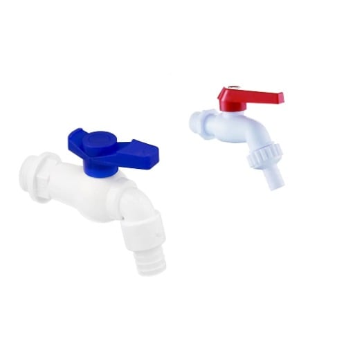 Plastic Water Tap Valve - 2 Pcs - blue And Red