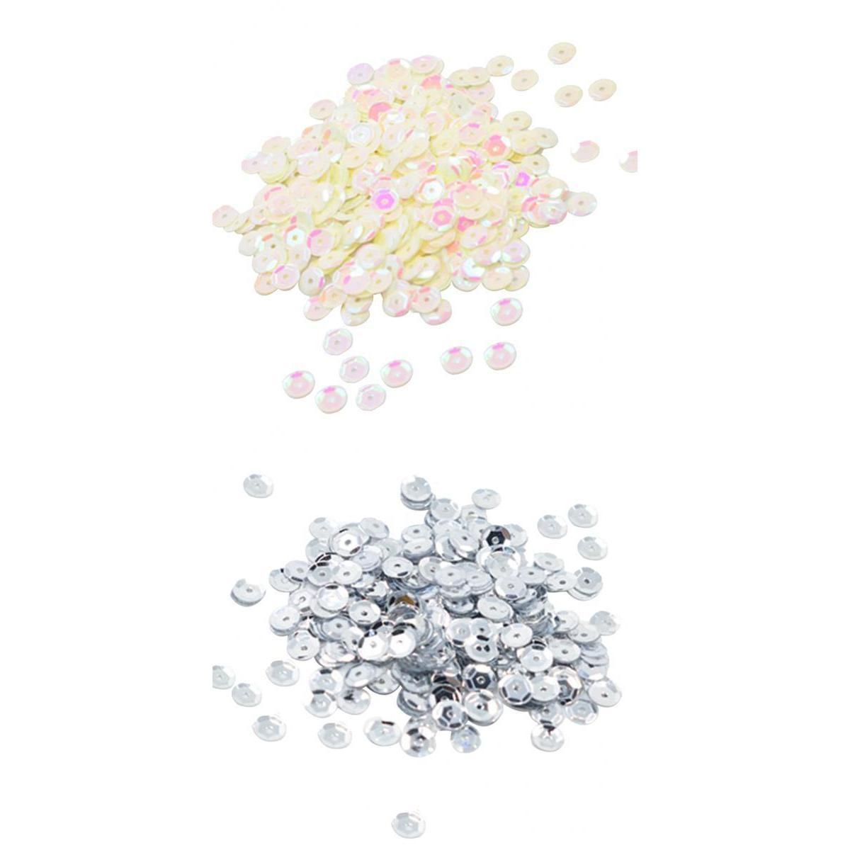 400 Pieces 7mm Round Loose Sequin Sewing Embellishment