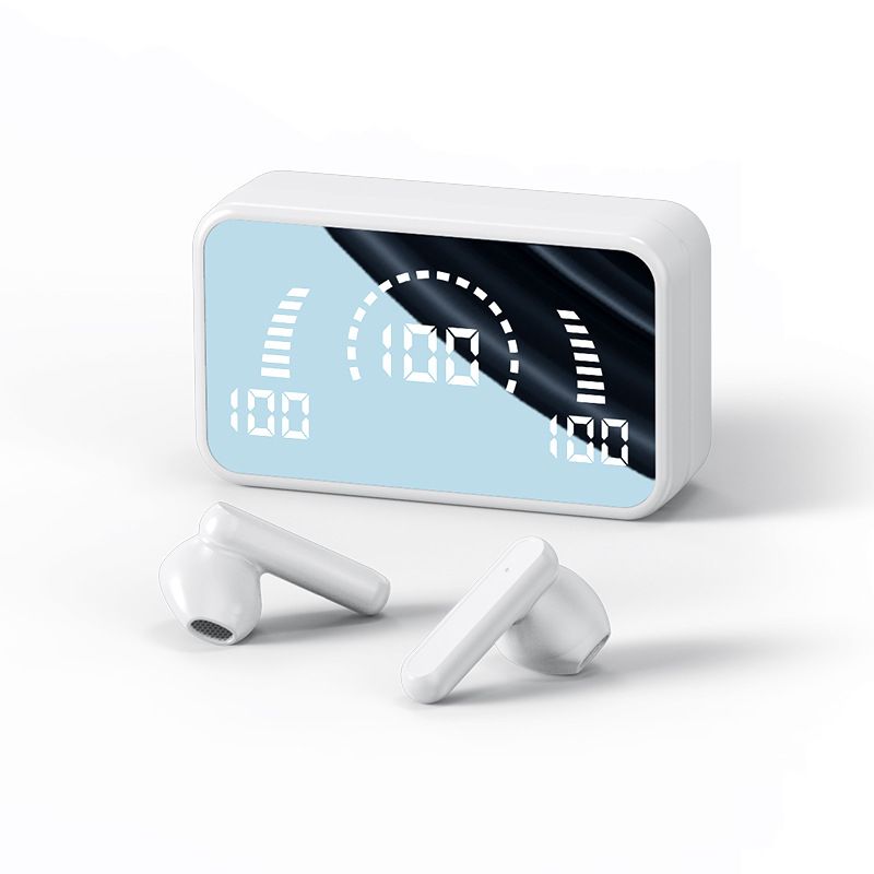 S20 Wireless Bluetooth Earphone Touch LED Stereo Audio White