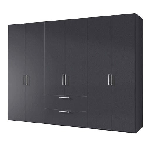 Sadia-ammiras 6 Door Wardrobe Black
