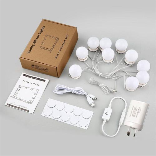 LALA Touch Mirror Vanity LED Light Bulbs Kit USB Charging Port Cosmetic Lights