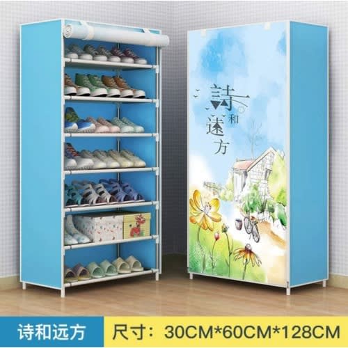 Shoe Rack Cabinet - 7 Layers: With Cover: 60cm 30cm 128cm