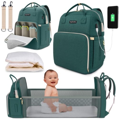 Baby Diaper Bag Backpack With Changing Station & Usb Charging Port