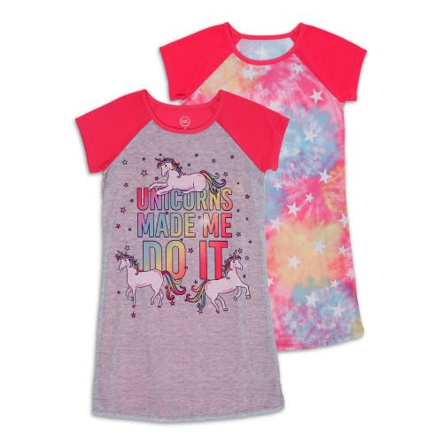 Girls Unicorns Pyjama Nightgown 2in1(size Run Small)