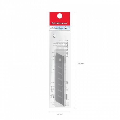 STATIONARY CUTTING UTILITY KNIFES BLADES IN A PACKAGE OF 10 PIECES.