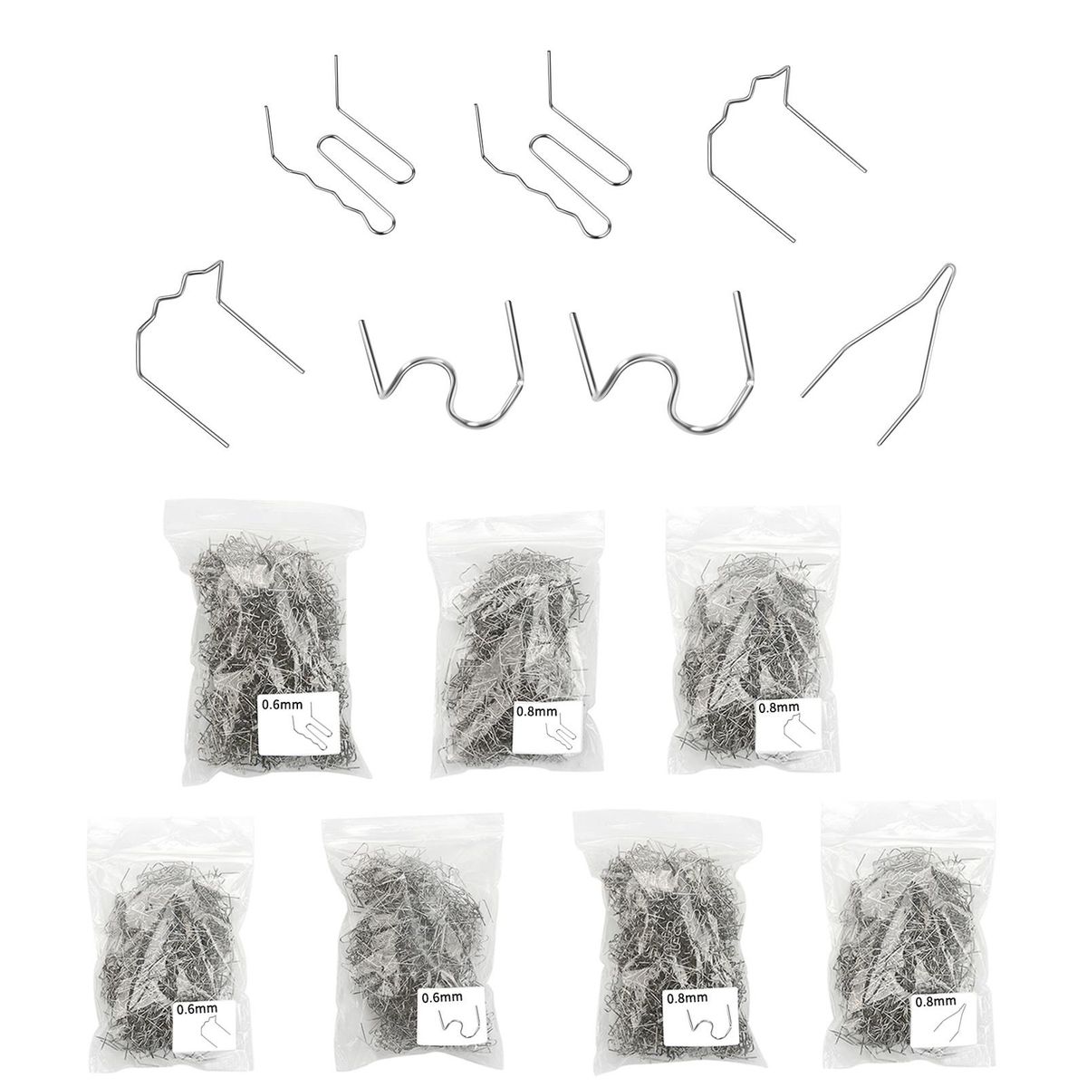 700 PCS Automotive Plastic Repair Welding Nail Standard Pre Cut Wave Staples Bumper Bodywork Repairs Machine Welding Hot Stapler