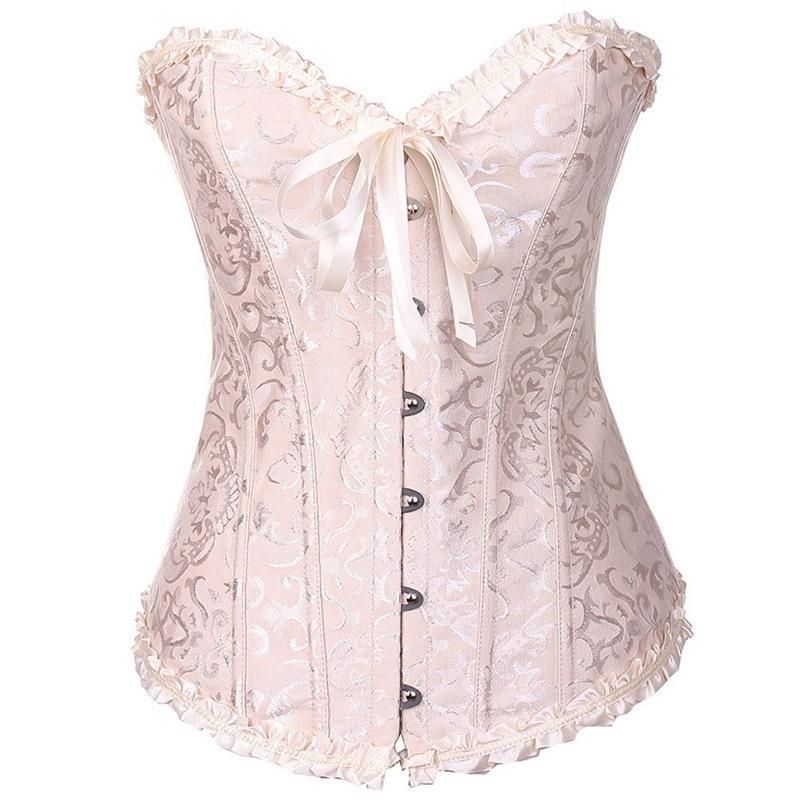 Beige Corset Top Waist Cinchers Shaper   Women Steampunk   Plus Size