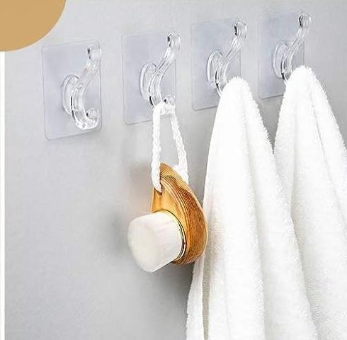 12 Adhesive Kitchen Bathroom Wall Square Suction Hanger Hook
