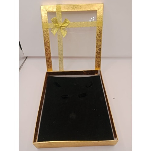 Paper Costume Box With Transparent Cover - Gold