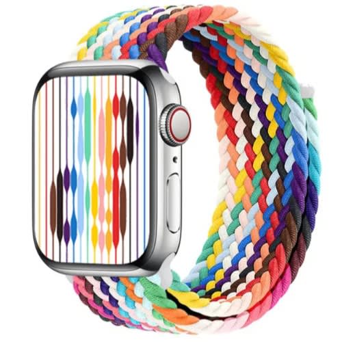 Braided Solo Loop For IWatch Band 42mm 44mm 45mm 49mm Elastic Bracelet - Pride Edition