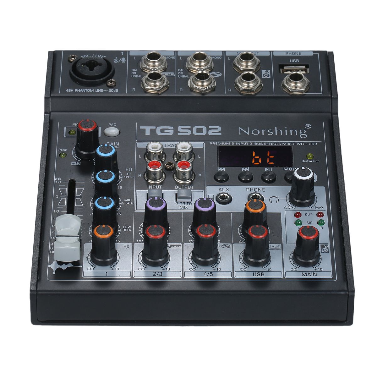 Norshing TG 502 Professional Audio Mixer 4 Channel Stereo
