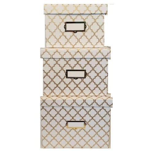 3pc Artisan Desk Storage Organization Set -beige