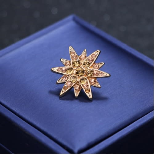 Unisex Flower Rhinestone Broach Brooch Pin Bouquet For Clothing & Suit - Lapel Breast Pin