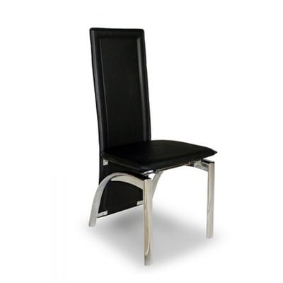 Black Leather Dining Chair - 6 Pieces