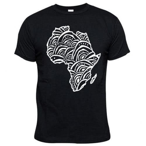 African Swag Patterned Print Tshirt -black
