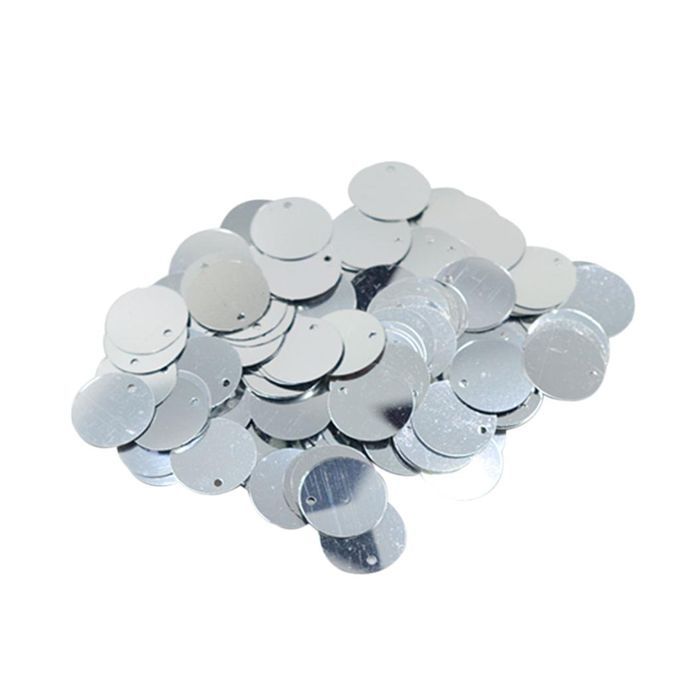 130 Pcs DIY Flat Round Loose Sequins Paillettes Sewing Wedding Silver