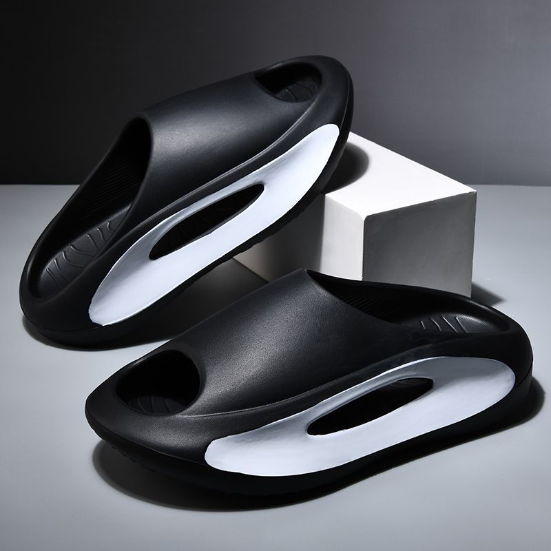 Luxury Sandals Men Shoes Unique Design Slides For Men Slippers EUR Size 38-45 High Quality EVA Thick Bottom Height Increasing Platform Sandals Black