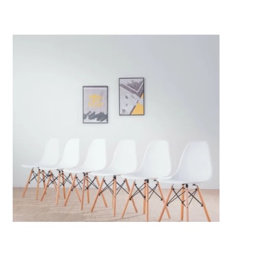 Dinning Chair With Wooden Legs -  6 Sets