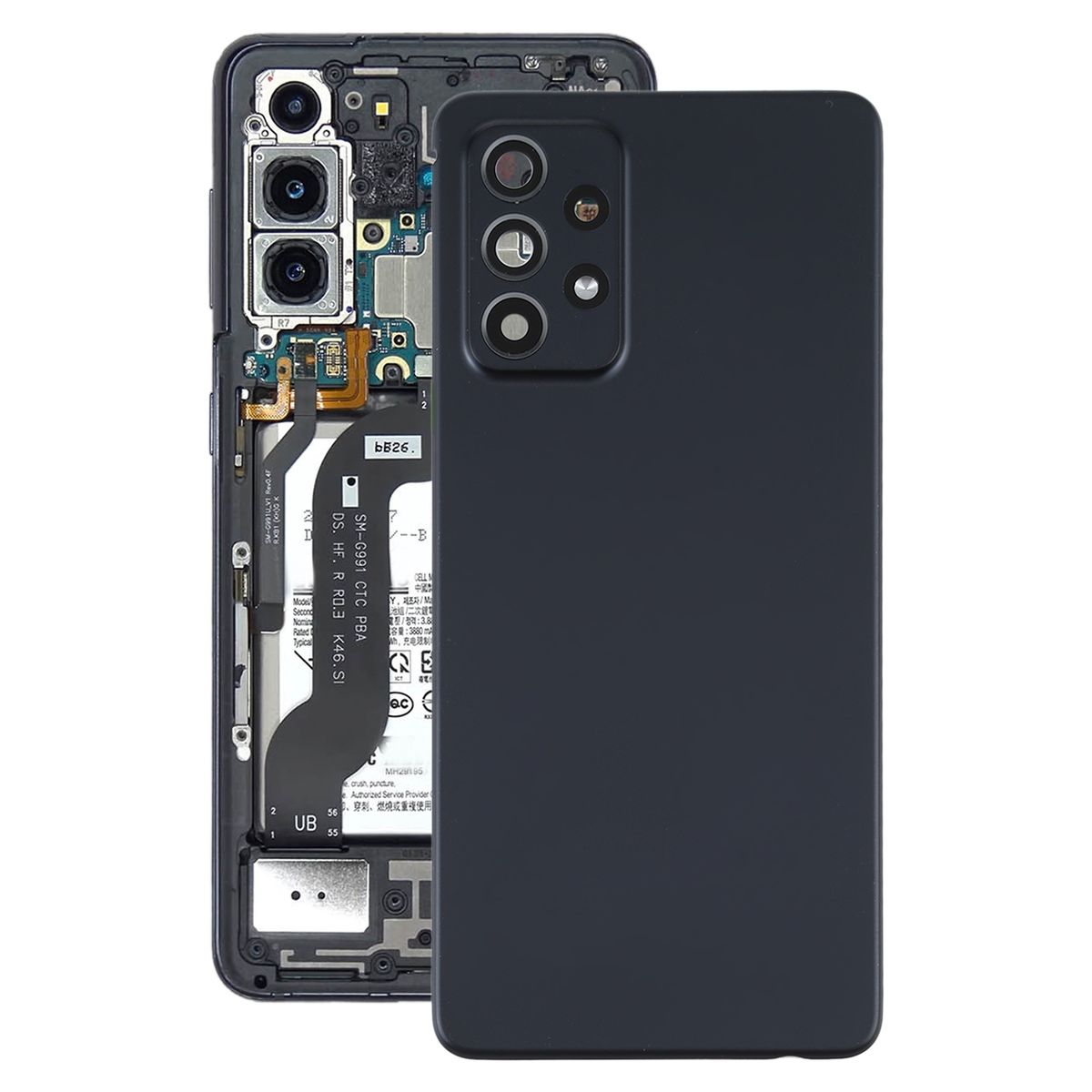 Battery Back Cover With Camera Lens Cover For Samsung Galaxy A52 5G/4G(Black)