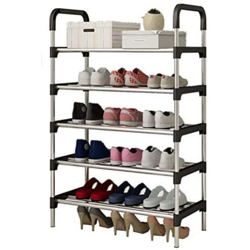 Stainless Shoe Rack + Bold Steel Pipe For 20 Pairs 5-layers