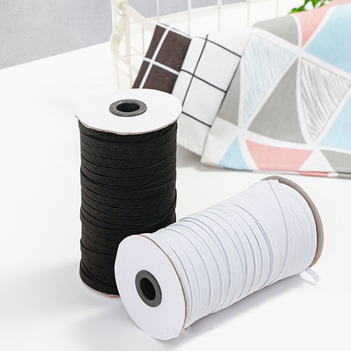 0.8cm 1cm 1.2cm 90m Length Flat Elastic Band Rubber Strap Stretch Sewing Making Antique White 1.2cm