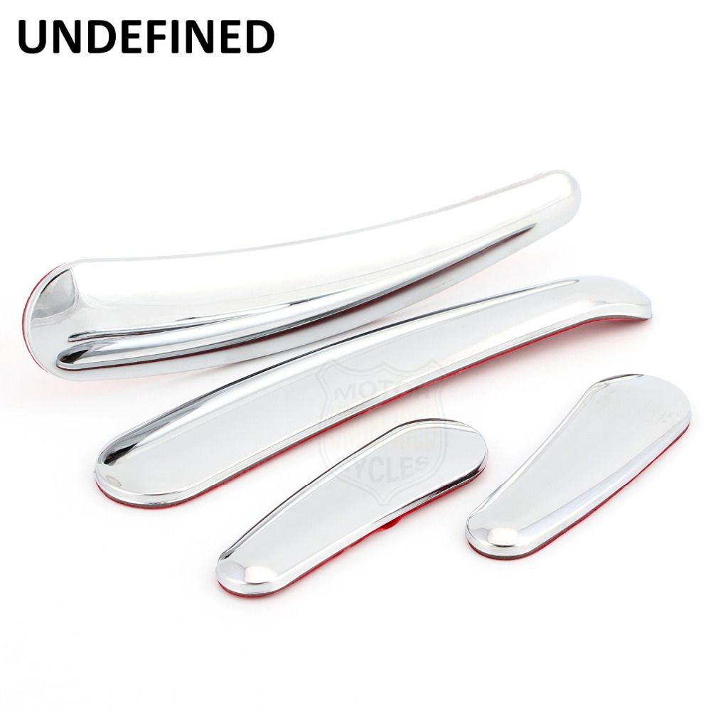 Motorbikes Chrome 4pcs Cerved Swingarm Frame Insert Set For